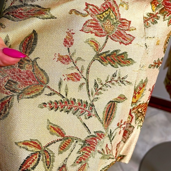 TALBOTS women’s Petite floral ELEPHANT blazer jacket SILK Asian / Indian 20WP - Picture 6 of 12